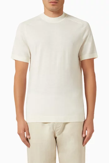 Crew Neck T-shirt in Merino Wool-knit