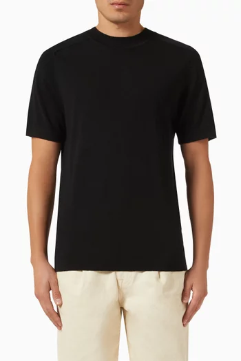 Crew Neck T-shirt in Merino Wool-knit