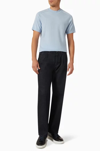 Crew Neck T-shirt in Merino Wool-knit