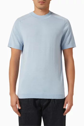 Crew Neck T-shirt in Merino Wool-knit