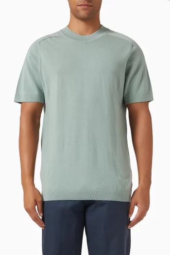 Crew Neck T-shirt in Merino Wool-knit