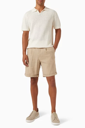 Ron Sun Shorts in Linen & Cotton