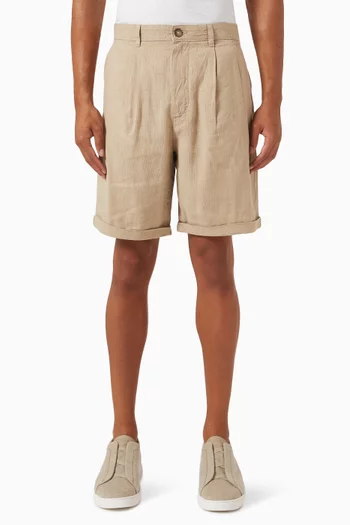 Ron Sun Shorts in Linen & Cotton
