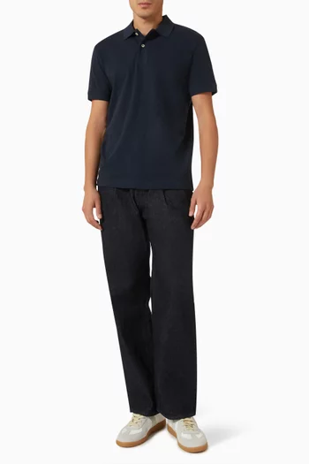 Jacquard Polo Shirt in Organic Cotton