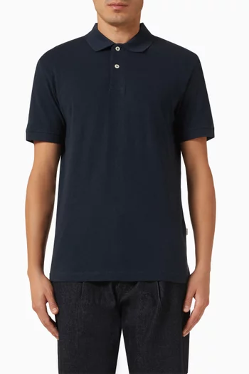 Jacquard Polo Shirt in Organic Cotton