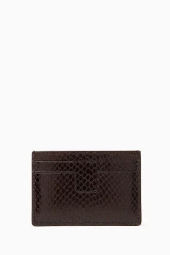 Classic Card Holder in Lizard-embossed Leather