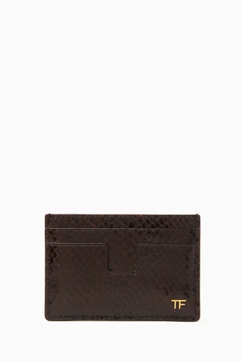 Classic Card Holder in Lizard-embossed Leather