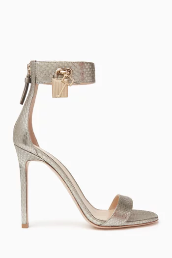 Padlock 105 Sandals in Python-printed Leather