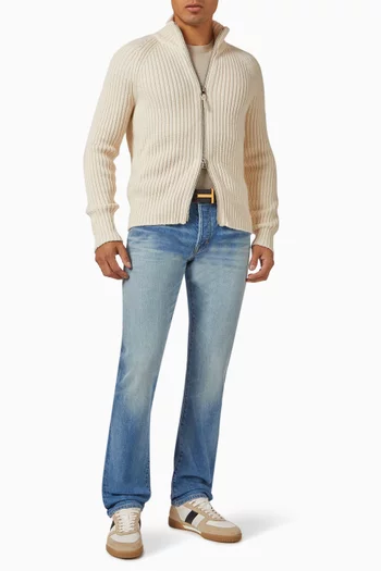 Faded-effect Straight-leg Jeans in Denim