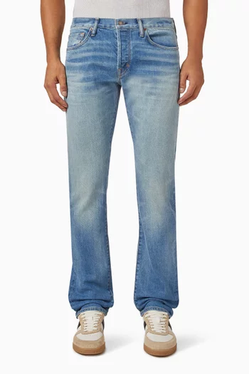 Faded-effect Straight-leg Jeans in Denim