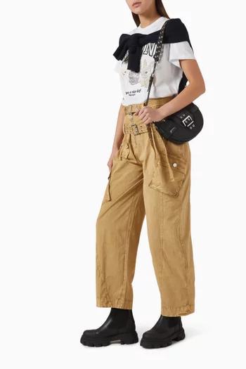 Washed Pocket Pants in Stretch-cotton