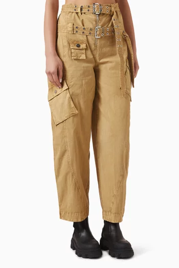 Washed Pocket Pants in Stretch-cotton