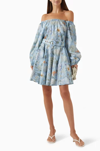 Charlize Off-shoulder Belted Mini Dress