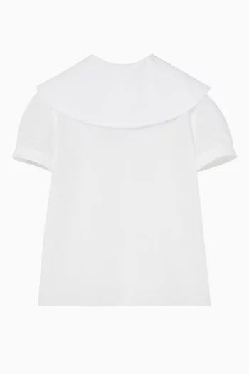Cherry-embroidered Shirt in Cotton