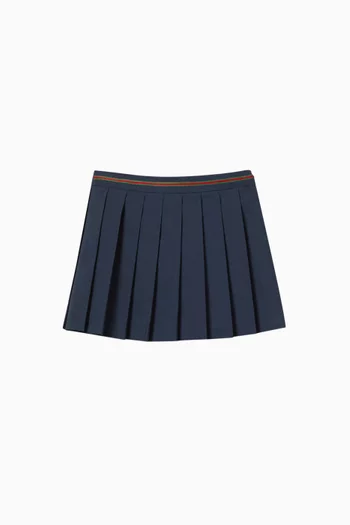Pleated Mini Skirt in Cotton