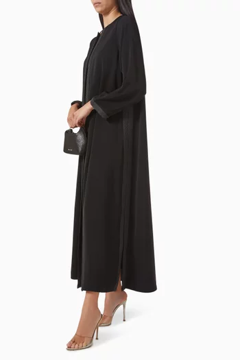 Embroidered-border Abaya in Nida