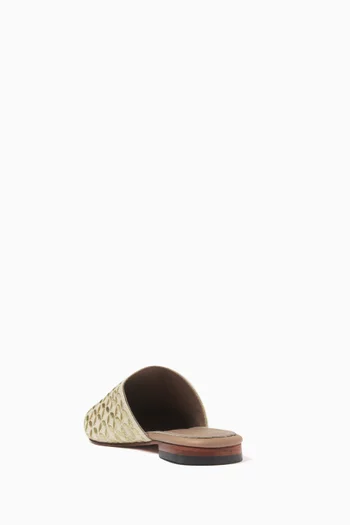Pharaoh Flat Mules in Linen