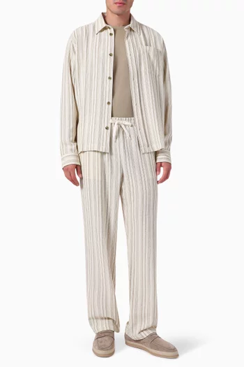 Shane Stripe Overshirt in Cotton-blend