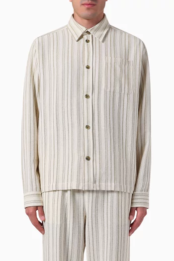 Shane Stripe Overshirt in Cotton-blend
