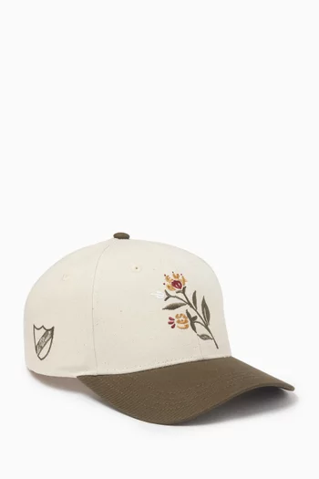 Flower Baseball Cap in Cotton-twill