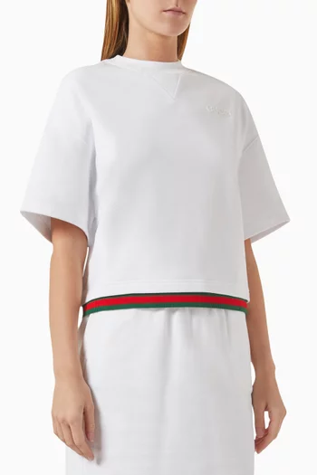 Crop Web Top in Cotton-jersey