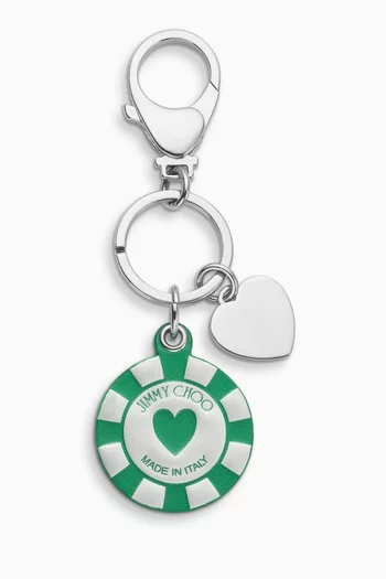 Casino Chip Bag Charm in Leather