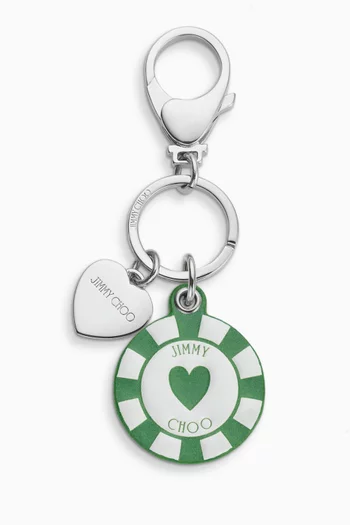 Casino Chip Bag Charm in Leather