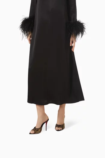 Miss Z Ocelot 100 Mules in Crepe Satin