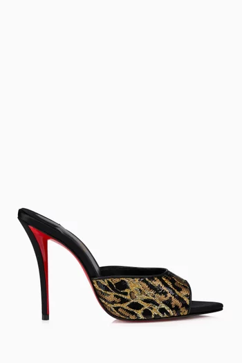 Miss Z Ocelot 100 Mules in Crepe Satin