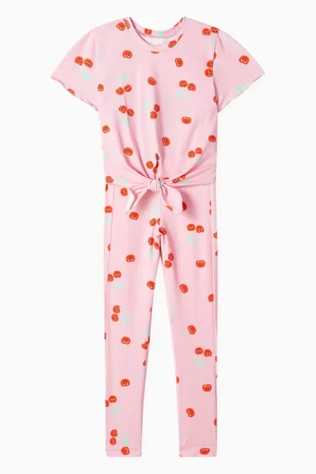 Camille Cherry Leggings in Stretch-viscose