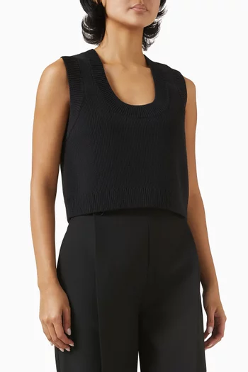 Cropped Top in Cotton-knit