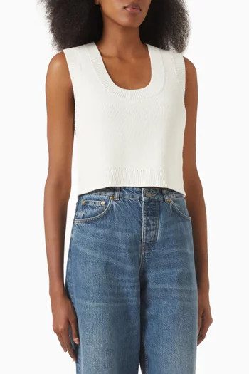 Cropped Top in Cotton-knit