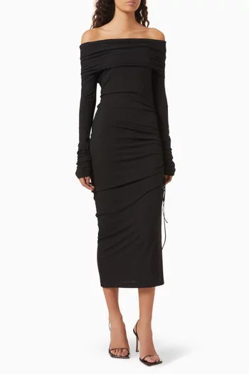 Ruched Off-shoulder Dress