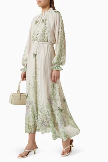 Floral-print Belted Dress