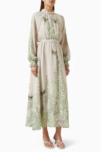 Floral-print Belted Dress