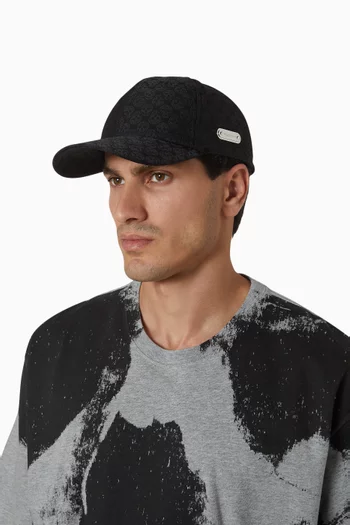 Skull Repeat Baseball Cap in Viscose Blend