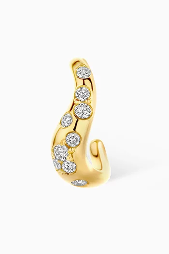 قرط منفرد أجينا جالاكتيك مرصع بالماس ذهب عيار 18