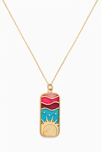 The Summer Day Enamel Pendant in 18kt Yellow Gold