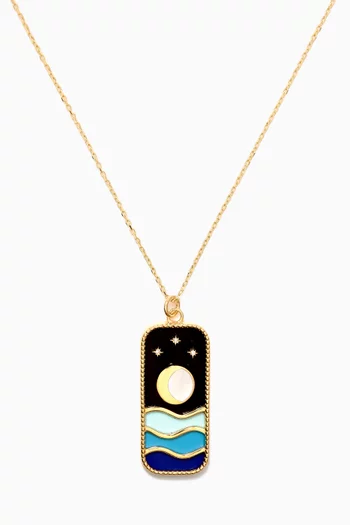The Summer Night Enamel Pendant Necklace in 18kt Yellow Gold