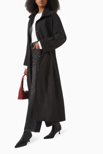 Relaxed-fit Belted Coat in Cotton-blend