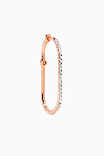 Equality Pavé Single Hoop Earring in 14kt Rose Gold
