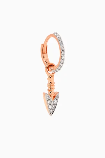 Mini Arrowhead Single Hoop Earring in 14kt Rose Gold