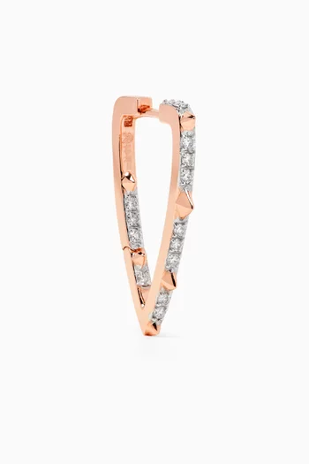 Sheena Single Diamond Hoop Earring in 14kt Rose Gold