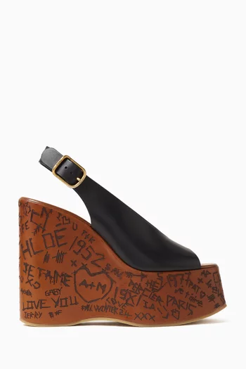 Maxime 130 Wedge Sandals in Leather