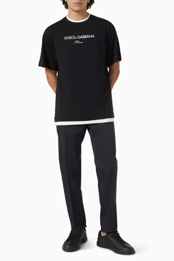 Logo Layered T-shirt in Cotton