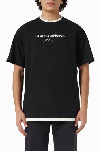Logo Layered T-shirt in Cotton