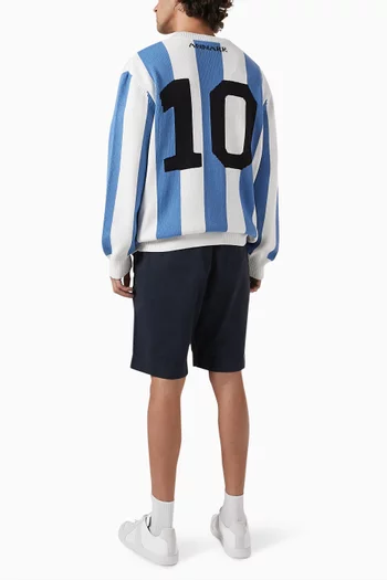 كارديغان مخطط قطن عضوي منسوج