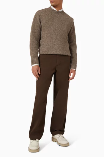 بنطال شينو بقصة فضفاضة قطن