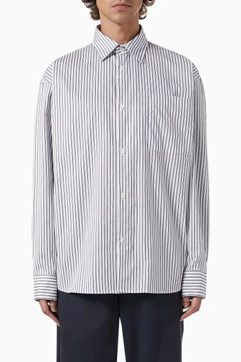 قميص فضفاض قطن بوبلين