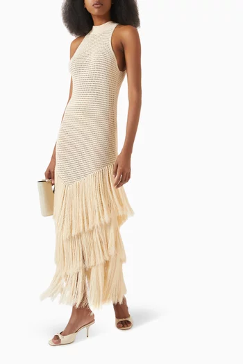 True Knit Fringe Maxi Dress